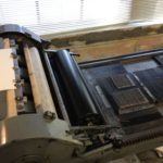 Image of a textblock ready for printing on the Vandercook Press